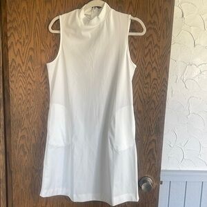 Sleeveless High Neck White‎ Dress